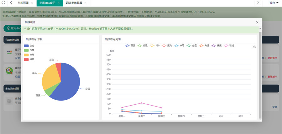 图片[1]-苹果cms盒子蜘蛛数据统计插件-CMS模板